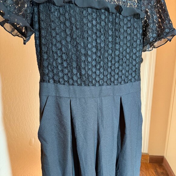 Chelsea28 Lace Bodice Black Jumpsuit – Size 12 - Picture 3 of 5